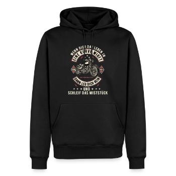 Motorrad Biker Motorradfahrer bike Rocker Rentner - Männer Premium Bio Hoodie - Schwarz - Vorne - Nico (187cm)