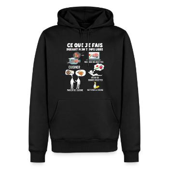 Cuisine Humour Homme Et Femme - Sweat à capuche Premium bio Homme - noir - Devant - Nico (187cm)
