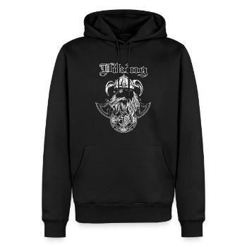 Viking Wikinger mit Schild und Axt - Männer Premium Bio Hoodie - Schwarz - Vorne - Nico (187cm)