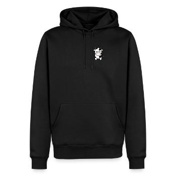 Vache mignonne design de poche minimaliste - Sweat à capuche Premium bio Homme - noir - Devant - Nico (187cm)