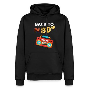 Années 80 nostalgie pour homme ou femme - Sweat à capuche Premium bio Homme - noir - Devant - Nico (187cm)