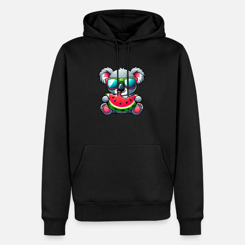 Motif d’été de pastèque Koala - Sweat à capuche Premium bio Homme - noir