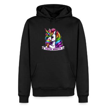 LGBTQ Pride Monat Einhorn Regenbogen Toleranz - Männer Premium Bio Hoodie - Schwarz - Vorne - Nico (187cm)