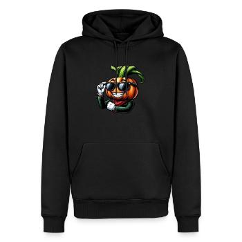 Coole vegane Zwiebel mit Sonnenbrille - Männer Premium Bio Hoodie - Schwarz - Vorne - Nico (187cm)