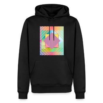 Moderne Kunst Grafik-Design 1 formen Linien Farben - Männer Premium Bio Hoodie - Schwarz - Vorne - Nico (187cm)