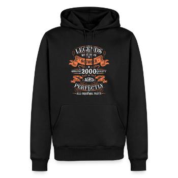 Les Légendes Sont Nées En Octobre 2000 Cadeau - Sweat à capuche Premium bio Homme - noir - Devant - Nico (187cm)