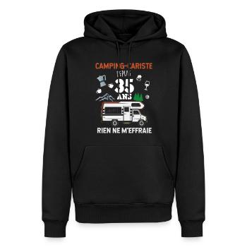 Wohnmobilbesitzer seit 35 Jahren Gift Man Camping - Männer Premium Bio Hoodie - Schwarz - Vorne - Nico (187cm)
