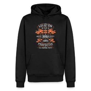 Les Légendes Sont Nées En Janvier 2013 Cadeau - Sweat à capuche Premium bio Homme - noir - Devant - Nico (187cm)