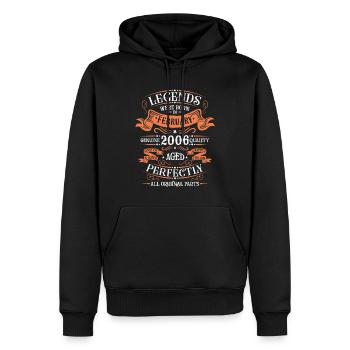 Les Légendes Sont Nées En Février 2006 Cadeau - Sweat à capuche Premium bio Homme - noir - Devant - Nico (187cm)
