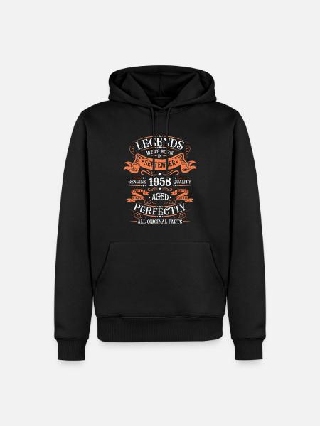 Authentic & Individual since September 1958 - Men’s Premium Organic Hoodie - black