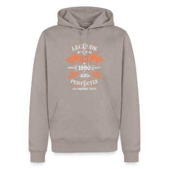 Jahre der Exzellenz April 1990 Geschenk - Männer Premium Bio Hoodie - Taupe - Vorne - Nico (187cm)
