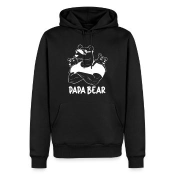 A strong and protective Papa Bear - Men’s Premium Organic Hoodie - black - Front - Nico (187cm)