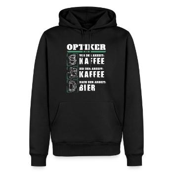 My daily routine as an optician - Men’s Premium Organic Hoodie - black - Front - Nico (187cm)