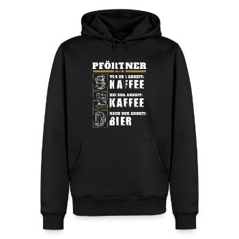 Mon quotidien de gardien - Sweat à capuche Premium bio Homme - noir - Devant - Nico (187cm)