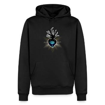 Brennendes heiliges Herz: verlorene Liebe - Männer Premium Bio Hoodie - Schwarz - Vorne - Nico (187cm)