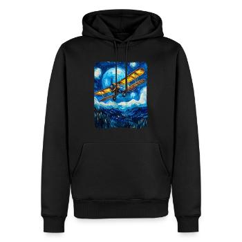 Aviation Pilote Vintage Avion - Sweat à capuche Premium bio Homme - noir - Devant - Nico (187cm)