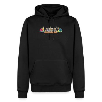 Escargots Échecs - Sweat à capuche Premium bio Homme - noir - Devant - Nico (187cm)