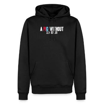Mathe-Physik - Ein PIG ohne 3.14 ist 9.81 - Männer Premium Bio Hoodie - Schwarz - Vorne - Nico (187cm)