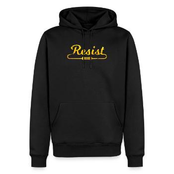 Résistance - Sweat à capuche Premium bio Homme - noir - Devant - Nico (187cm)