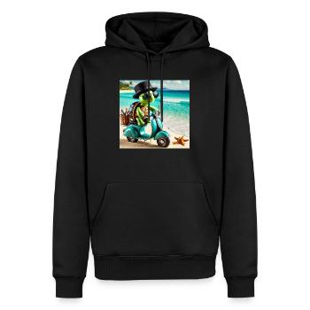 Strand-Bösewicht - Männer Premium Bio Hoodie - Schwarz - Vorne - Nico (187cm)