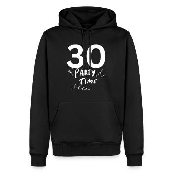 30 - Sweat à capuche Premium bio Homme - noir - Devant - Nico (187cm)