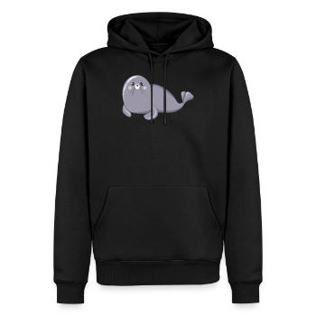 Seehund - Männer Premium Bio Hoodie - Schwarz - Vorne - Nico (187cm)