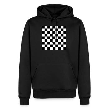 échiquier - Sweat à capuche Premium bio Homme - noir - Devant - Nico (187cm)