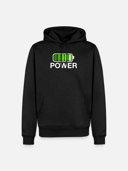 Voller Energie - Männer Premium Bio Hoodie - Schwarz