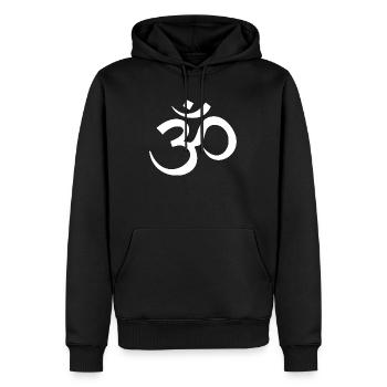 Om - Sweat à capuche Premium bio Homme - noir - Devant - Nico (187cm)