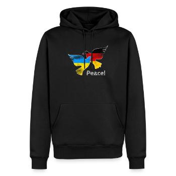 Ukraine - Sweat à capuche Premium bio Homme - noir - Devant - Nico (187cm)