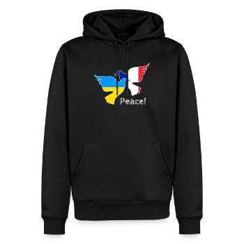 Ukraine - Sweat à capuche Premium bio Homme - noir - Devant - Nico (187cm)