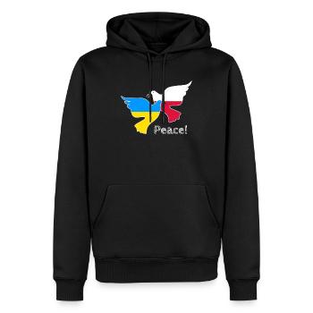Ukraine - Sweat à capuche Premium bio Homme - noir - Devant - Nico (187cm)