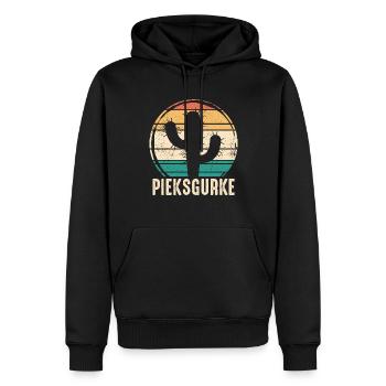 Pieksgurke - Kaktus Sukkulente Kaktee Gurke Humor - Männer Premium Bio Hoodie - Schwarz - Vorne - Nico (187cm)
