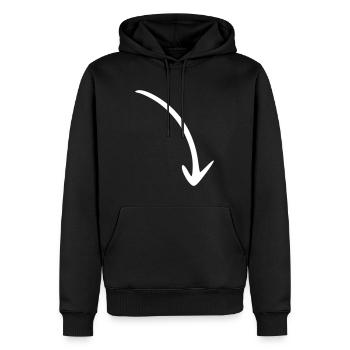 Pfeil Zeichnung Skizze weiß - Männer Premium Bio Hoodie - Schwarz - Vorne - Nico (187cm)