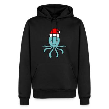 Krake Comic Weihnachten Xmas - Männer Premium Bio Hoodie - Schwarz - Vorne - Nico (187cm)