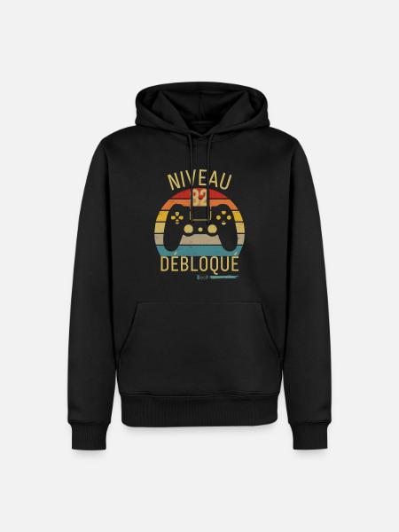 Niveau 82 Débloqué - Sweat à capuche Premium bio Homme - noir