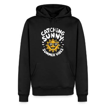Sunny Summer Moments Vibes Sommer Sonne - Männer Premium Bio Hoodie - Schwarz - Vorne - Nico (187cm)