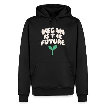 Le véganisme est l’affirmation de l’avenir - Sweat à capuche Premium bio Homme - noir - Devant - Nico (187cm)