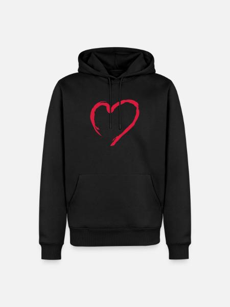 heart - Männer Premium Bio Hoodie - Schwarz