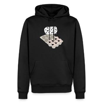 eier - Männer Premium Bio Hoodie - Schwarz - Vorne - Nico (187cm)