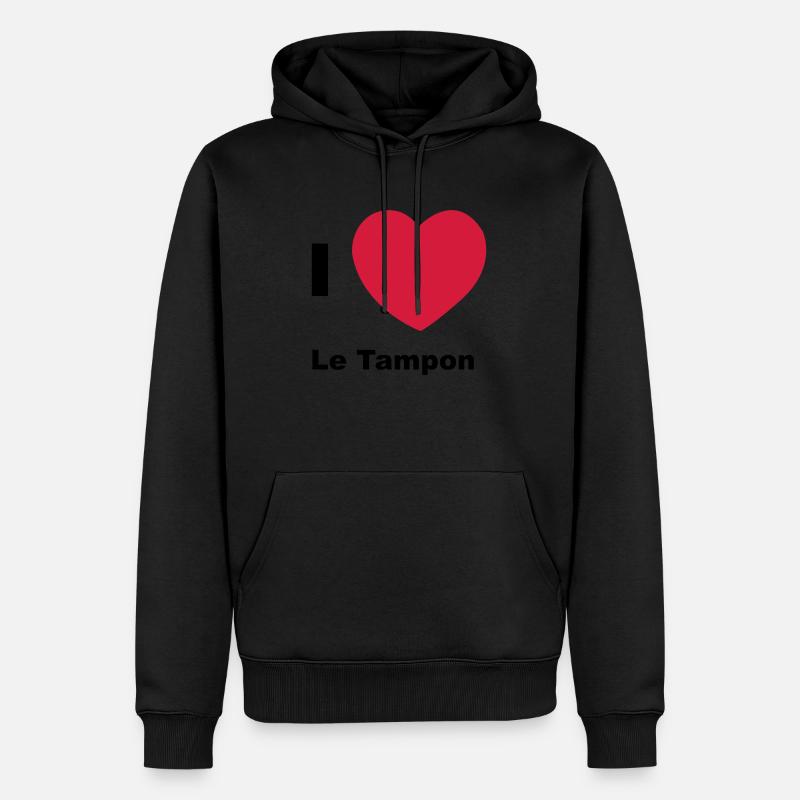 Ich liebe den Tampon - Männer Premium Bio Hoodie - Schwarz