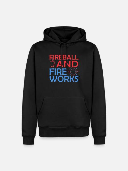 Fireball And Fireworks - Men’s Premium Organic Hoodie - black