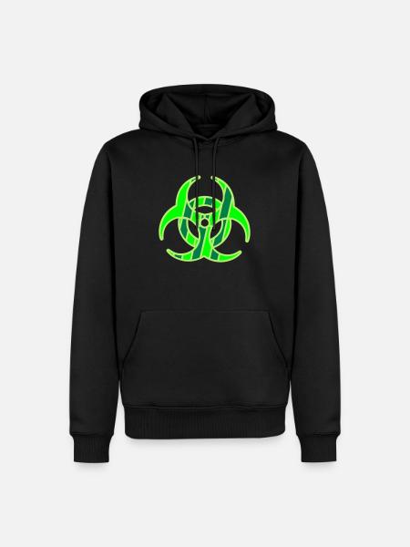 stripe_biohazard_3c - Männer Premium Bio Hoodie - Schwarz
