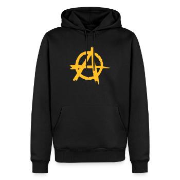 Anarchie - Männer Premium Bio Hoodie - Schwarz - Vorne - Nico (187cm)