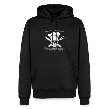 Shirt für Köche: Egal wie cool dein Papa ist, me - Männer Premium Bio Hoodie - Schwarz - Vorne - Nico (187cm)
