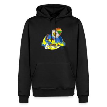 BBaC Surdo - Sweat à capuche Premium bio Homme - noir - Devant - Nico (187cm)