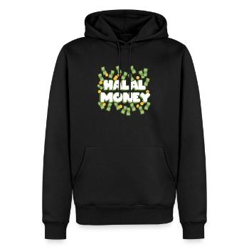 HALAL MONEY - Männer Premium Bio Hoodie - Schwarz - Vorne - Nico (187cm)