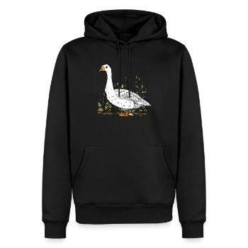 Gans - Männer Premium Bio Hoodie - Schwarz - Vorne - Nico (187cm)