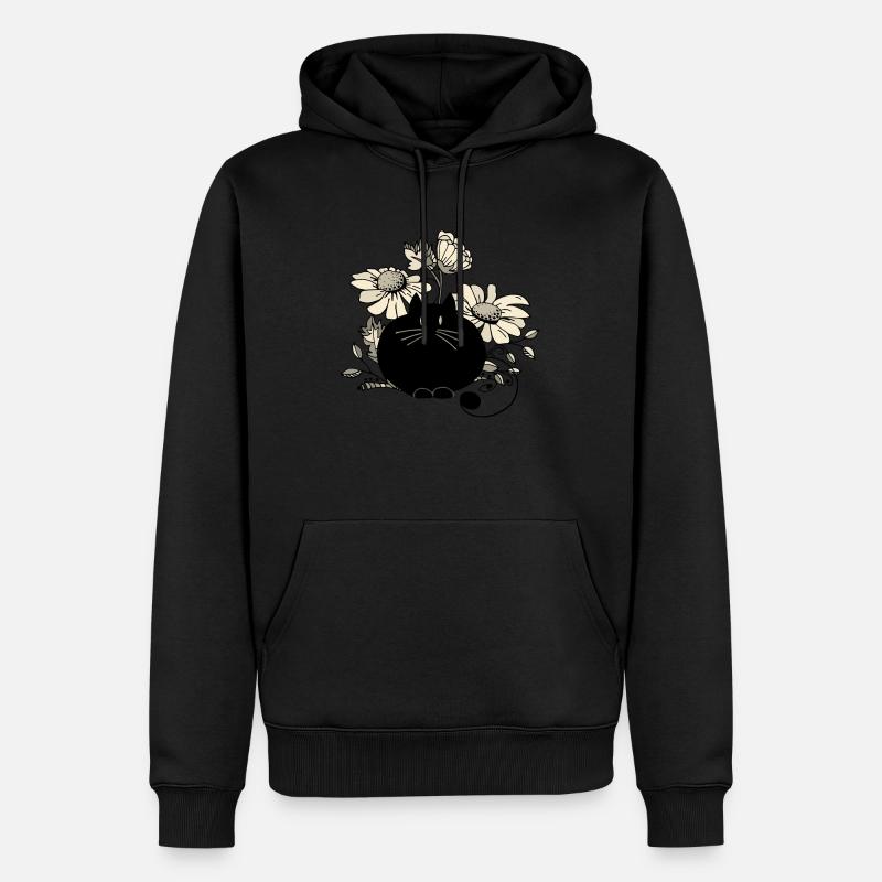 Chat - Sweat à capuche Premium bio Homme - noir