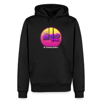 The new retro Wave by schorlikiel - Sweat à capuche Premium bio Homme - noir - Devant - Nico (187cm)